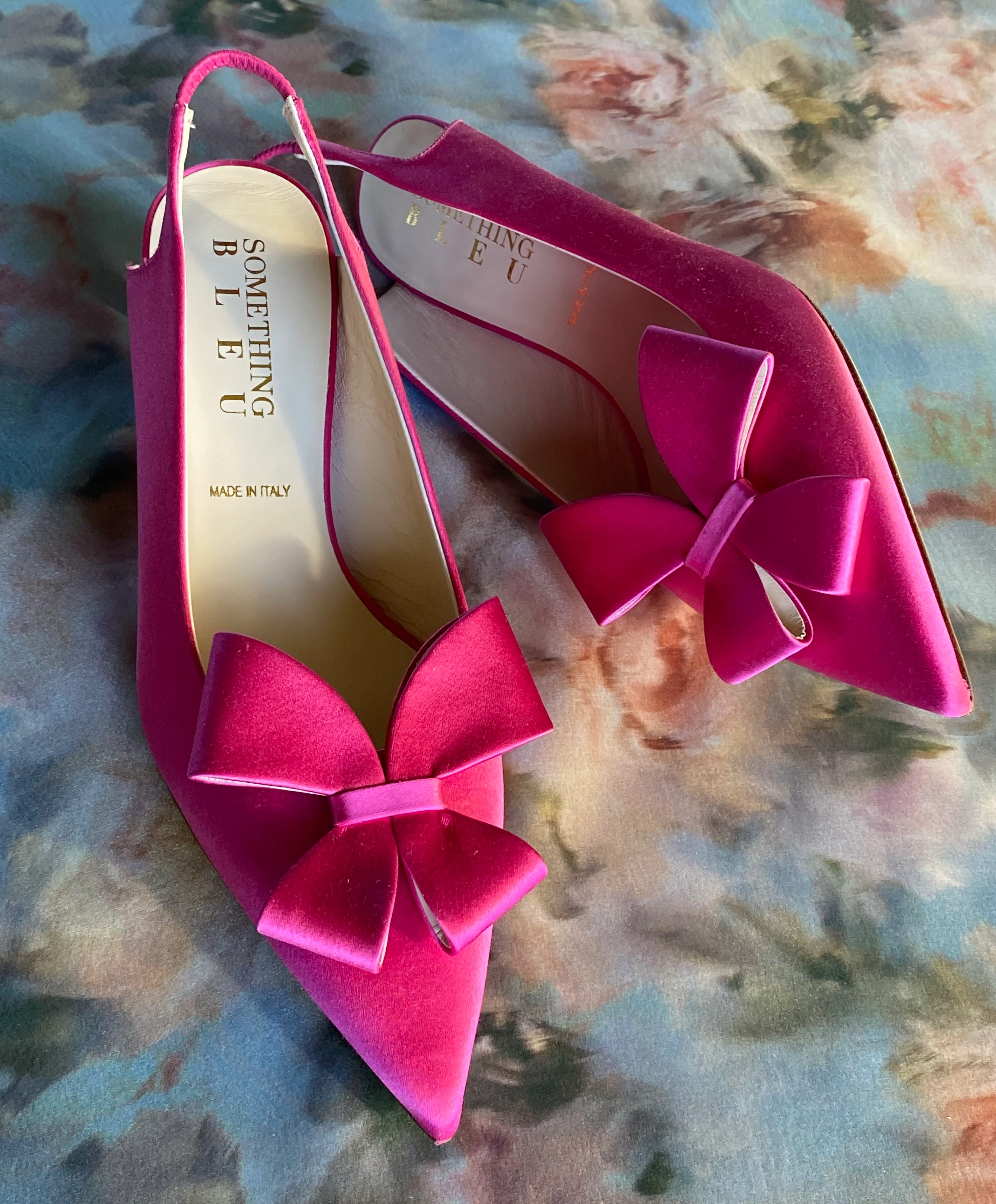 Varda Lux Satin Slingback Kitten Heel - Image 4